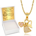 Медаль «Ангел» на золотой цепочке 925 пробы с гравировкой «Причастие при крещении сердца»