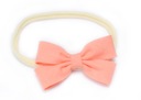 Детская повязка на голову с бантиком цвета экрю и персика
