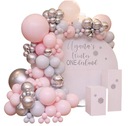 воздушный шар-гирлянда розовый серый серебро 124 крещение