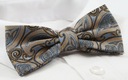 Мужской галстук-бабочка с нагрудным платком Alties - оттенки бежевого, крупный узор