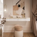 Kozmetický toaletný stolík AURORA závesný biely lesk Hĺbka nábytku 44 cm