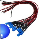 СВЕТОДИОДНЫЕ ДИОДЫ 12В 3мм МАТОВЫЕ СИНИЕ - длина кабеля 20см | набор 10 шт.