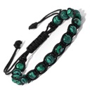 Мужской браслет макрама с малахитовым камнем