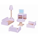 Деревянная мебель для кукольного домика, 7 предметов.