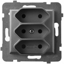 РОЗЕТКА ТРОЙНАЯ АРИЯ СЕРАЯ