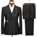 Tailor Made Black Men's Slim Suit Fit Double Breas Płeć mężczyzna