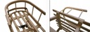 Sanki duo bliźniak dwuosobowe tandem duże drewniane z materacykiem pasy PL Marka Skyline