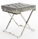 Sivý sedák stolička taburetka puf strieborné nožičky Výška nábytku 48 cm