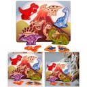 Drevené Montessori puzzle, kognitívny dinosaurus v ranom detstve Minimálny vek dieťaťa 18