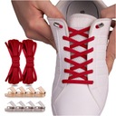 Эластичные, плоские, практичные красные шнурки без завязок.