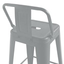Krzesło metalowe z oparciem stołek BAROWY srebrno szary trwały mocny loft Kolor mebla szary