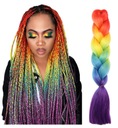 Синтетические волосы ПОЛИЭСТЕРНЫЕ МОСТЫ ЦВЕТА РАДУГИ ЦВЕТА КОСЫ B1