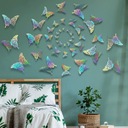 Наклейки на стену 3D Бабочки Серебряные бабочки Набор украшений из 12 штук