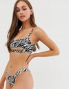 Motel abd BIKINI PRINT DOLE OD ZEBRA L Dominujúca farba čierna