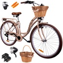 ЖЕНСКИЙ ГОРОДСКОЙ ВЕЛОСИПЕД 28 ДЮЙМОВ ЖЕНСКАЯ ПЛЕТЕНАЯ КОРЗИНА КОРЗИНА С 6 ПЕРЕКЛЮЧАТЕЛЯМИ SHIMANO