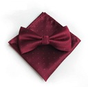 Мужской галстук-бабочка и бордовый нагрудный платок в горошек