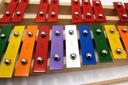 Хроматические 27-тоновые цветные колокольчики + 4 барабанные палочки.