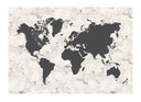 БЬЁРКСТА Картина черно-белая карта мира 140х200.