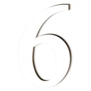 ламинат НОМЕР №6 ШЕСТЬ БЕЛАЯ надпись размер М 10см