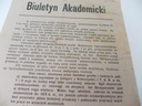 ULOTKA 1917 BIULETYN AKADEMICKI oryginał / reprodukcja dokument oryginalny