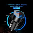 CAR CHARGER 3.1A QUICK CHARGE DUAL USB PORT DIODO LUMINOSO LED DISPLAY CIGARETTE LIGHTER 