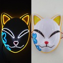 Светодиодная светящаяся маска кошки, косплей, Хэллоуин, карнавал