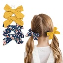 НАБОР ЗАЖИМОВ ДЛЯ ДЕВОЧКИ, ЖЕЛТЫЙ БАНТ, ЦВЕТЫ