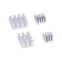 Набор теплоотводов для Raspberry Pi 4 серебристого цвета на самоклеящейся основе 4 штуки