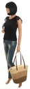 Elegantná dámska kabelka poštárka košík slamený kufor 18043 Veľkosť veľká (veľkosť A4)