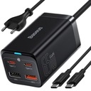 Зарядное устройство BASEUS GaN3 PRO 65 Вт 2x USB-C 2xUSB-A PD QC4 + кабель USB-C