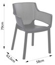 Záhradná stolička Keter plast sivá Hlavný materiál plast