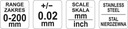 Posuvník 200mm YT-72003 YATO Presnosť merania 0.02 +/- mm