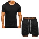 ЛЕТНИЙ КОМПЛЕКТ: ЧЕРНАЯ ФУТБОЛКА И ПЛЯЖНЫЕ ШОРТЫ XXL