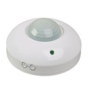 PIR-датчик движения, 360°, 1200 Вт, круглый, для поверхностного монтажа