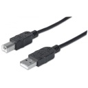 Высокоскоростной кабель Manhattan USB2.0 A-B M/M 1м, черный