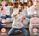 БЕЗДРОТОВИЙ КАРАОКЕ КОМПЛЕКТ ДИНАМІК + СВІТЛОДІОДНИЙ МІКРОФОН SD-КАРТА USB BLUETOOTH