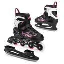 Дитячі роликові ковзани ATTABO Ролики 2в1 і ковзани Kylo pink L (38-41) Регульовані