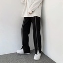 Korean Zipper Design Trendy Men Straight Pants Cas Długość nogawki długa