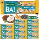 БАХ! Батончики зерновые COCONUT & CHIA 12 шт. 360г BAKALLAND Без сахара Здоровое