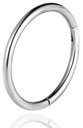 Серьги-КЛИКЕР, серебристый стальной обруч, перегородка, спираль, козелок, 10 мм / 0,8 мм