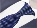 ЖАККАРДОВЫЙ мужской галстук в горошек, ТЕМНО-СИНИЙ RC49