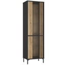 УЗКАЯ СТЕКЛЕННАЯ ВИТРИНА JOAKIMIS JMXV721-M637 ДУБ/ЧЕРНЫЙ - Forte