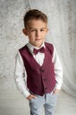 Bordová obleková vesta pre chlapca na dovolenku + mucha 152 Odtieň bordó