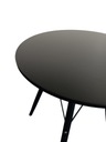 Журнальный столик круглый 80 см, скамейка-чердак, черный/черный