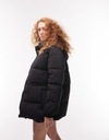 TOPSHOP KURTKA PUFFER OVERSIZE KAPTUR 1UM NH2__S Kolor czarny