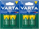 4x АККУМУЛЯТОРЫ VARTA R14 C HR14 3000 мАч АККУМУЛЯТОРЫ