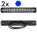 2x LAMPA OBRYSOWA STROBO 12 LED 12V 24V NIEBIESKA