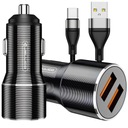 Мощное быстрое автомобильное зарядное устройство PD 36 Вт, 2 порта USB-C QC 3.0