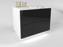 Nočný stolík LINA vysoký LESK + LED nočný stolík Farba prednej časti čierna
