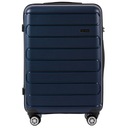 100% POLIPROPYLEN / DQ181-03, Zestaw 3 walizek Wings L,M,S, Blue Cechy dodatkowe z wysuwanym uchwytem na czterech kółkach z zamkiem TSA